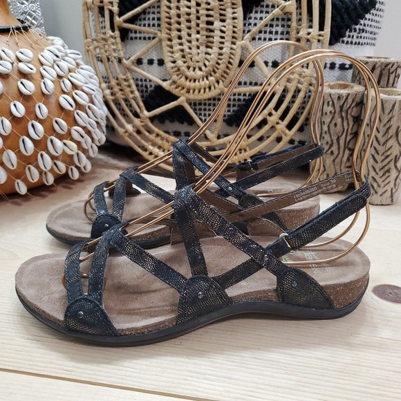 Dansko Jovie Slingback Coffee Swirl Sandals Snake Cork Sole Leather Women 8.5-9 - Picture 5 of 13